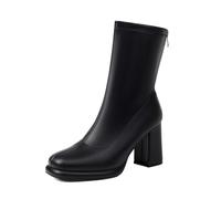 Dasongff Stivali e Stivaletti Donna Piattaforma Stivale Inverno Donna Pelliccia Stivaletti Neve Piatti Snow Boots Caldi Scarpe Alte Antiscivolo Moda, Nero , 41 EU