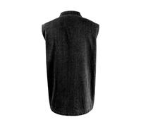 DASONLUE Camicia estiva da uomo, senza maniche, con colletto rovesciato, camicia estiva, per il tempo libero, da lavoro, da spiaggia, leggera, hawaiana, alla moda, con bottoni, O nero., S