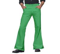 DASONLUE Pantaloni a zampa, da uomo, in tinta unita, per il tempo libero, da discoteca, a vita media, da uomo, senza stiratura, senza pieghe, verde chiaro, L