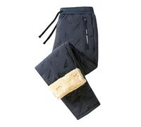 DASONLUE Pantaloni da jogging da uomo, foderati, caldi, impermeabili, con fodera in sherpa, antivento, in pile, con coulisse, pantaloni da lavoro ispessiti, grigio., XXL