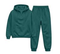 DASONLUE Set Sportivo da Uomo con Felpa con Cappuccio e Pantaloni | Set con cappuccio e coulisse, zip corta e vestibilità larga. Stile informale e sportivo, caldo.