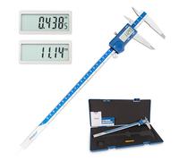 Dasqua Calibro digitale per mancini 0-300 mm in acciaio inossidabile con ampio schermo LCD, doppia lettura in/mm, precisione ± 0,04 mm, risoluzione 0,01 mm, strumento di misurazione pinza ad alta