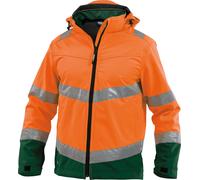 Dassy Giacca softshell ad alta visibilità Malaga PES74 Neonarancione/verde bottiglia S