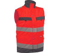 Dassy Gilet ad alta visibilità Bilbao PES70 Neonrosso/grigio cemento XL