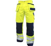 Dassy Pantaloni ad alta visibilità conit tasche per fondina e tasche per ginocchiere Glasgow PESCO74 Neongiallo/blu scuro 58