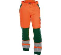 Dassy Pantaloni ad alta visibilità wit Tasche per ginocchiere Buffalo PESCO74 Neonarancio/verde bottiglia 42