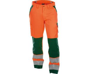 Dassy Pantaloni ad alta visibilità wit Tasche per ginocchiere Buffalo PESCO74 Neonarancio/verde bottiglia 46