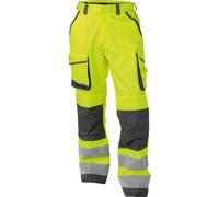 Dassy Pantaloni ad alta visibilità wit Tasche per ginocchiere Chicago PESCO74 Neongiallo/grigio cemento 58/Kurz