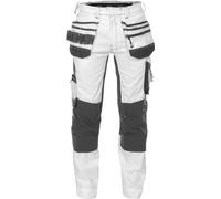 Dassy Pantaloni da pittore conit Stretch, tasche per fondina e tasche per ginocchiere Flux Painters PESCO41 Bianco/Anthracitgrigio 58/Kurz
