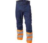 Dassy Phoenix PESCO64 pantaloni ad alta visibilità blu scuro/Neonarancione 48/Lang