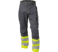Dassy Phoenix PESCO64 pantaloni ad alta visibilità grigio cemento/Neongiallo 53/Kurz