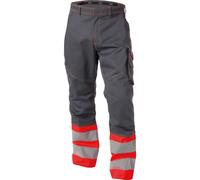 Dassy Phoenix PESCO64 pantaloni ad alta visibilità grigio cemento/Neonrosso 53/Lang