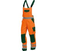 Dassy Salopette ad alta visibilità wit Tasche per ginocchiere Tolosa PESCO74 Neonarancio/verde bottiglia 48/Kurz