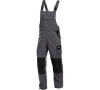 DassyitPantaloni bicolore con pettorina e bretelle wit Tasche per ginocchiere Versailles PESCO61 Grigio cemento/nero 52/Lang