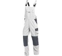 DassyitPantaloni con pettorina e bretelle bicolore wit Tasche per ginocchiere Versailles PESCO61 Bianco/grigio cemento 58/Kurz
