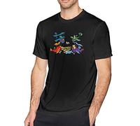 Dastardly and Muttley - Maglietta a maniche corte da uomo con scollo rotondo, Nero, L
