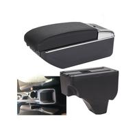 DASTOP Scatola Bracciolo a Doppio Strato per Peugeot 208 2008 2019-2024, Auto Bracciolo Scatola Portaoggetti Organizer Console Centrale Interni Accessori,Black-Line-A/with 7USB