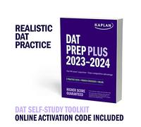 DAT Self-Study Toolkit 2023-2024: DAT Prep Plus Book + 4 Practice Tests + Qbank (Kaplan Test Prep)