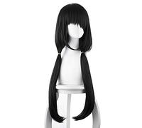 DATA A Cosplay DIRETTA Tokisaki Kurumi per le donne lungo rettilineo capelli sintetici 100 centimetri artiglio clip di coda di cavallo Costume Party parrucca nera diritta