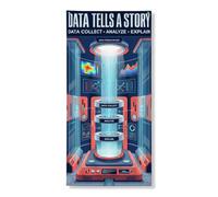 Data Analytics Tech Quote Center Futuristic Door Covers 91,4 x 182,9 cm | Estetica tecnologica futuristica, striscione per porta d'ingresso, arredamento professionale per ufficio