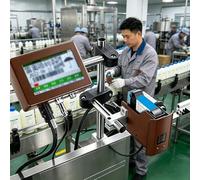Data automatica che codifica macchina, stampante a getto di inchiostro industriale del touch screen per il testo, i numeri, dati variabili sulla linea di produzione