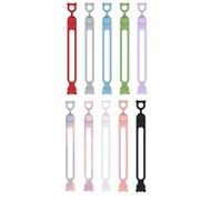 Data Cable Organizer, Silicone Bear Head Cable Ties, 10 x Reusable Wire Management Straps, Multipurpose Elastic Cord Bundling and Fastening, 4.25x0.47x0.3 Inches