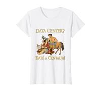 Data Center Data Un Centauro Divertente Mitologia Greca Meme AI Gag Maglietta con Stampa Grafica Economica, Donna, Bianco, XL
