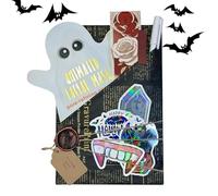 Data Cieca Di Halloween Witch Con Un Libro, Un Romanzo Per Le Vacanze Per Adolescenti Set A , Borsa Per La Fiction Decorazione Per Pipistrelli, Appassionato Di Libri Stagionali, Tema Incantato