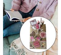 Data con un libro adesivi bookish in stile retrò per le donne che leggono
