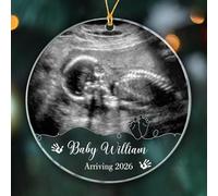 Data di scadenza personalizzata/nome/foto Baby Sonogram Ornamento Ornamento di Natale 2026, Ornamento di Natale personalizzato Bump, Primi ornamenti di Natale di Bump Ornamento di Natale per