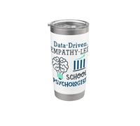 Data-Driven Empathy-Led School Psychologist Brain Graphic Bicchiere termico in acciaio inox doppia parete