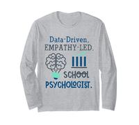 Data-Driven Empathy-LED School Psychologist Brain Graphic Maglia a Manica