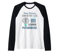 Data-Driven Empathy-LED School Psychologist Brain Graphic Maglia con Maniche Raglan