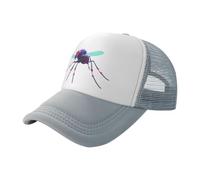 Data Mosquito Virus - Berretto da baseball in rete con stampa nera, traspirante, adatto per pesca ed escursionismo, Grigio, L