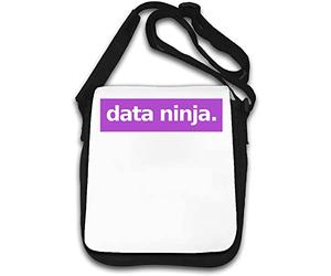 Data Ninja Math Statistics - Borsa a tracolla con logo viola, colore: Bianco