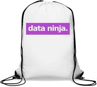 Data Ninja Math Statistics Purple Logo Gym Sack Casual Drawstring Bag Bianco