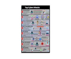 Data Protection Security Poster Cybersecurity Rules for the Office Educational Wall Chart for IT Managers Canvas Decor(Framed,08X12inch(20X30cm))