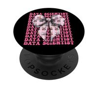 Data Scientist Science Graph Girl Coquette Bow Rosa PopSockets PopGrip Adesivo
