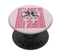 Data Scientist Science Graph Girl Coquette Bow Rosa PopSockets PopGrip Adesivo