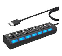 Data Transfer Maestro, hub USB con porte ad alta velocità, spie luminose e interruttori individuali, per un'esperienza desktop di livello superiore.