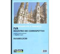 Data Ufficio DU168512C00 - CONTABILITA' E SOCIETA' - IVA REGISTRO DEI CORRISPETTIVI MODULI AUTORICALCANTI IN DUPLICE COPIA 12 MESI FORMATO A4 29.7X21