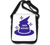 Data Wizard Hat Matematica Matematica Statistica Logo Borsa a tracolla Bianco