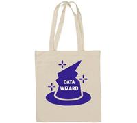Data Wizard Hat Matematica Matematica Statistica Logo Cotone Naturale Tote Bag Bianco