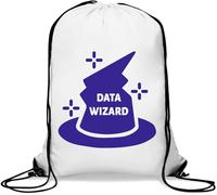 Data Wizard Hat Matematica Matematica Statistica Logo Gym Sack Casual Coulisse Bag Bianco