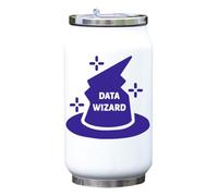 Data Wizard Hat Matematica Matematica Statistica Logo Isolato Sottovuoto Bibite Termica Bottiglia Bianco Taglia Unica