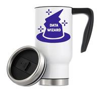 Data Wizard Hat Matematica Matematica Statistica Logo Tazza termica termica da viaggio 480 ml bianco