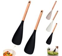 Datactively Multi-function Spoon, Consensuts Spatula, 2-in-1Multi-functionfor Cooking and Serving for Cooking (Black,2 Pcs)