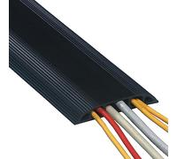 Dataflex Addit Copricavo 300 cm nero - Protezione per cavi dritti con bordi antiscivolo, 3 ampi vassoi separati per cavi, adatto per 6 cavi da 7 mm, nastro autoadesivo