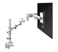 Dataflex Viewgo braccio porta monitor - scrivania 130 (Dataflex dual arm white desk clamp and bolt through mounts depth adjustm NEW
