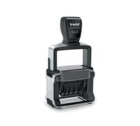 Datario autoinchiostrante con testo pers 5440 in acciaio 49x28 mm nero - 120502